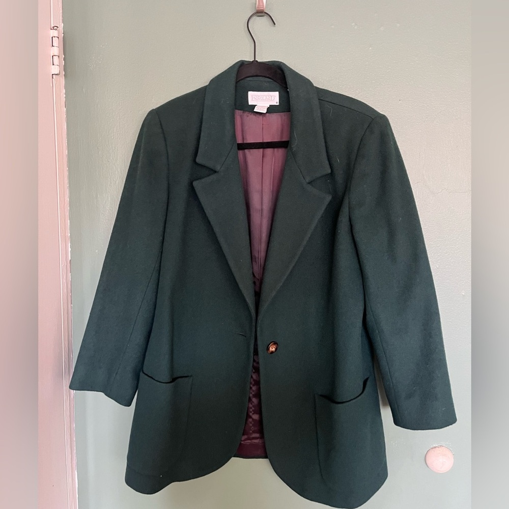 Lands' End Dark Green Wool Blazer